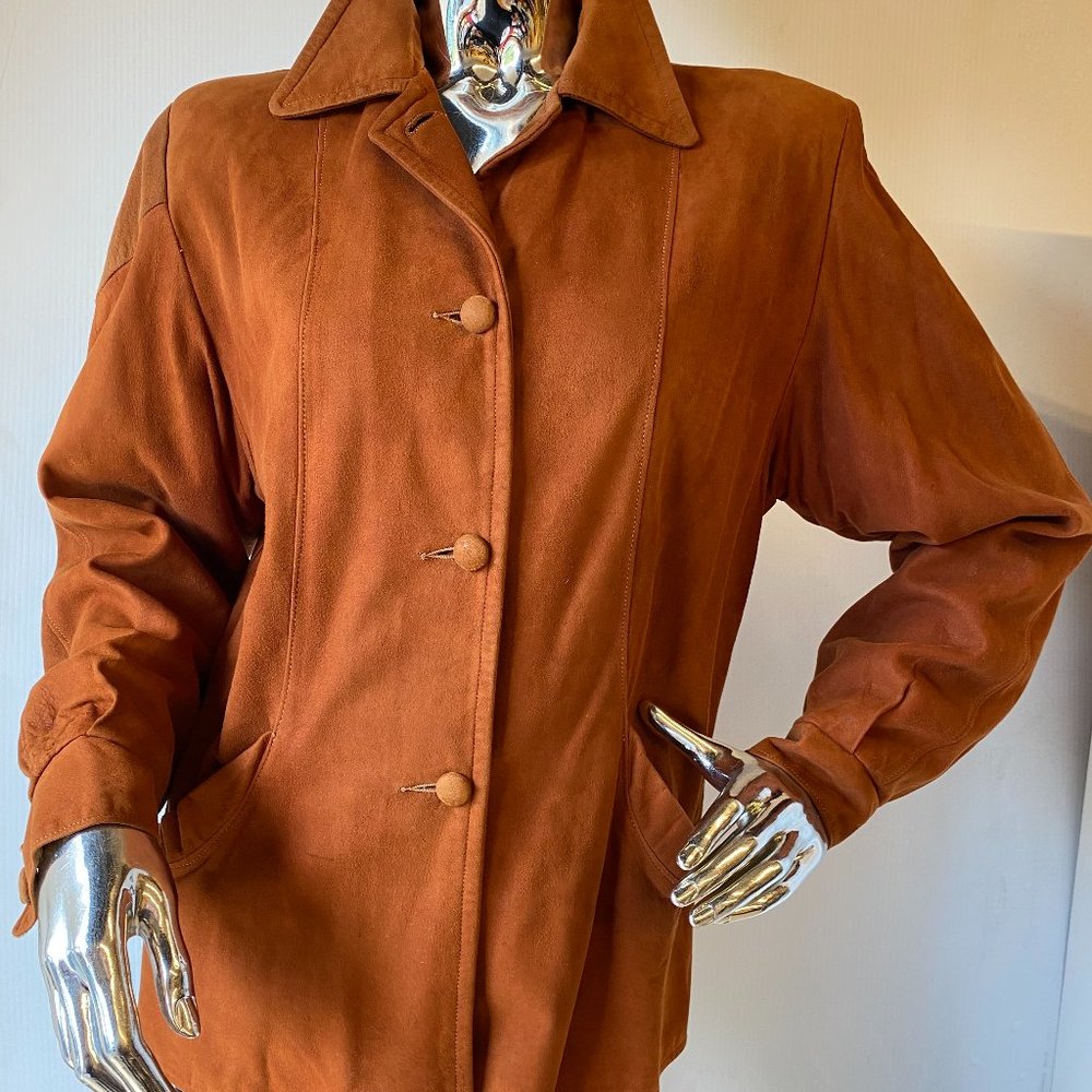 VINTAGE 1940'S-1950'S RUST KID SUEDE SKIN LEATHER JACKET